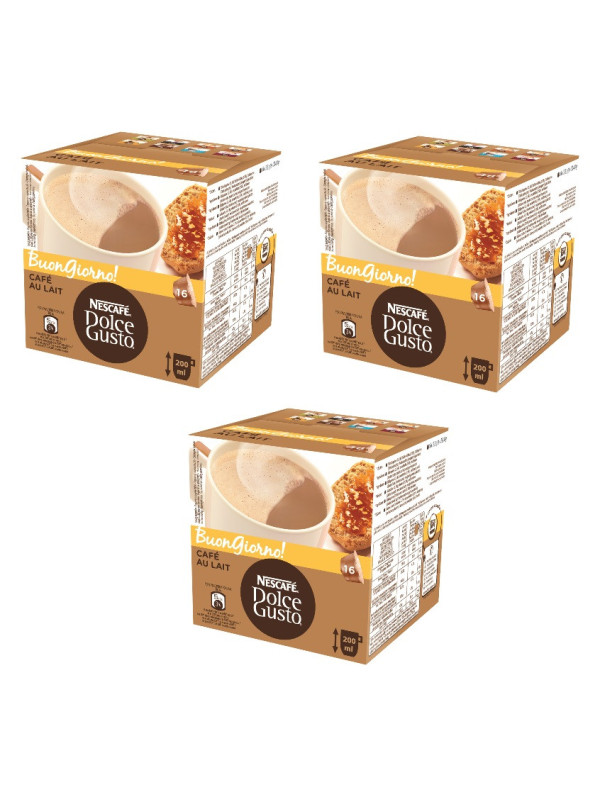 PACK 3 CAJAS DOLCE GUSTO CAFE AU LAIT X16