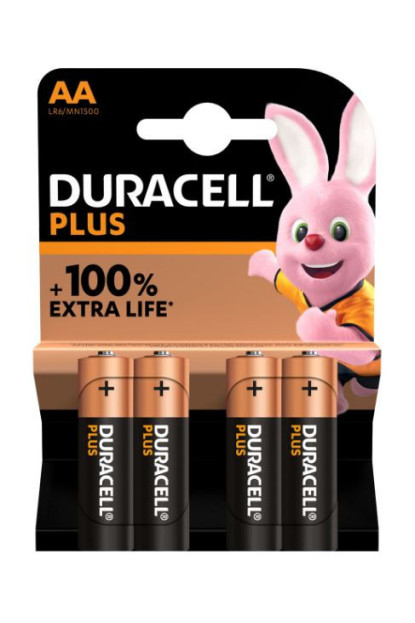PILAS DURACELL AA LR06 PLUS POWER 4UDS K4