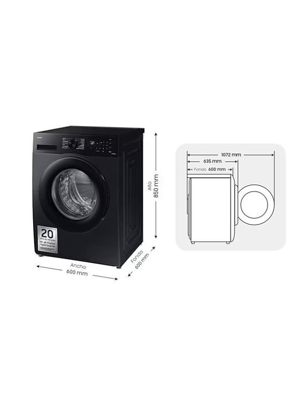 LAVADORA SAMSUNG WW80CGC04DABEC 8KG 1400RPM A NEGRA