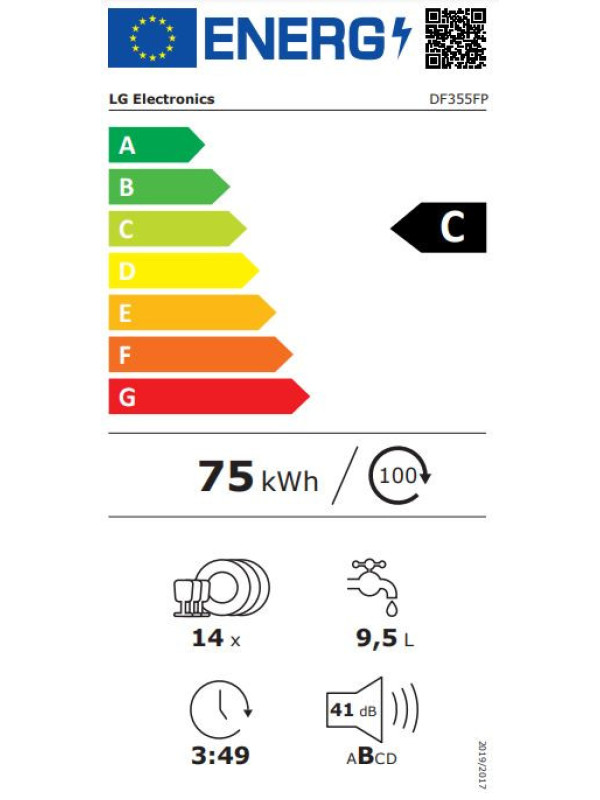 LAVAVAJILLAS LG DF355FP C INOX 3ª BANDEJA
