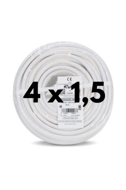 ROLLO 50ml CABLE ELECT. 4 x 1,5 - 1000v - BLANCO