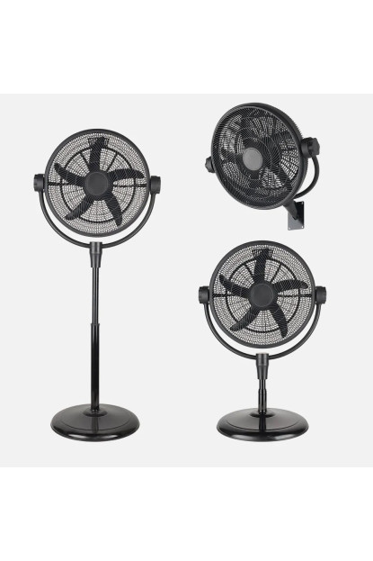 VENTILADOR PIE 3X1 AIFOS NEGRO 3VEL 90W