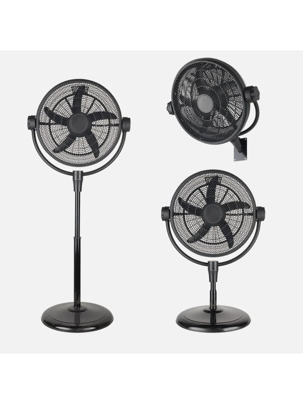 VENTILADOR PIE 3X1 AIFOS NEGRO 3VEL 90W